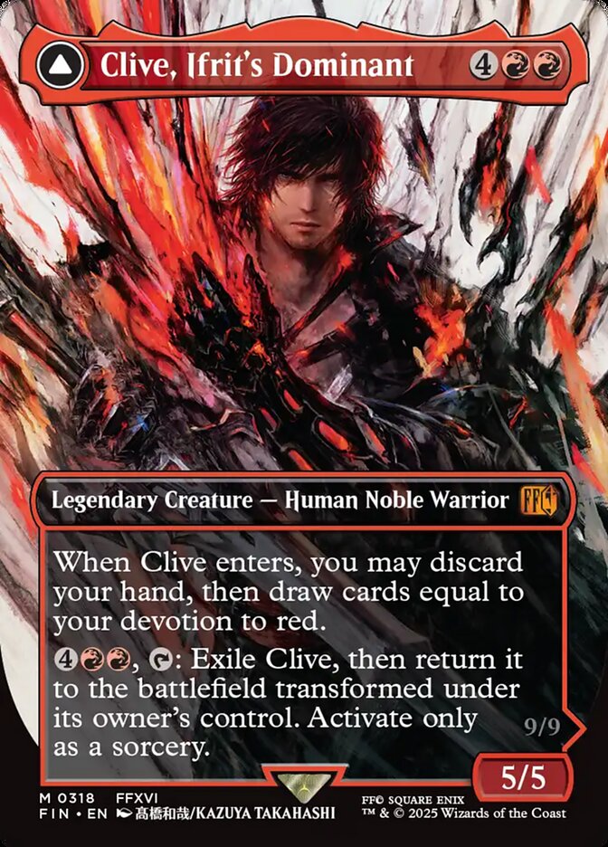 Clive, Ifrit's Dominant // Ifrit, Warden of Inferno 318/309 (FINAL FANTASY)  - Borderless Foil | Good Games Adelaide SA