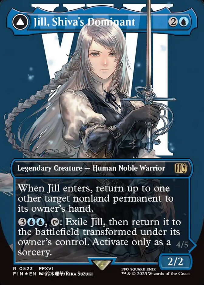 Jill, Shiva's Dominant // Shiva, Warden of Ice 523 (FINAL FANTASY)  - Borderless Surge Foil | Good Games Adelaide SA