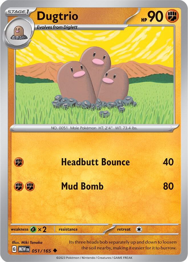 Dugtrio 051/165 (SV: Scarlet & Violet 151)  | Good Games Adelaide SA