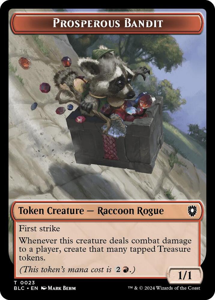 Prosperous Bandit Treasure Double Sided Token 23 // 29 (Commander: Bloomburrow)  | Good Games Adelaide SA