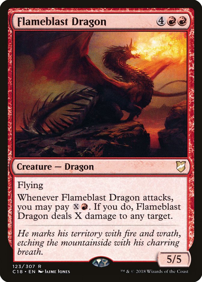 Flameblast Dragon 123 (Commander 2018)  | Good Games Adelaide SA