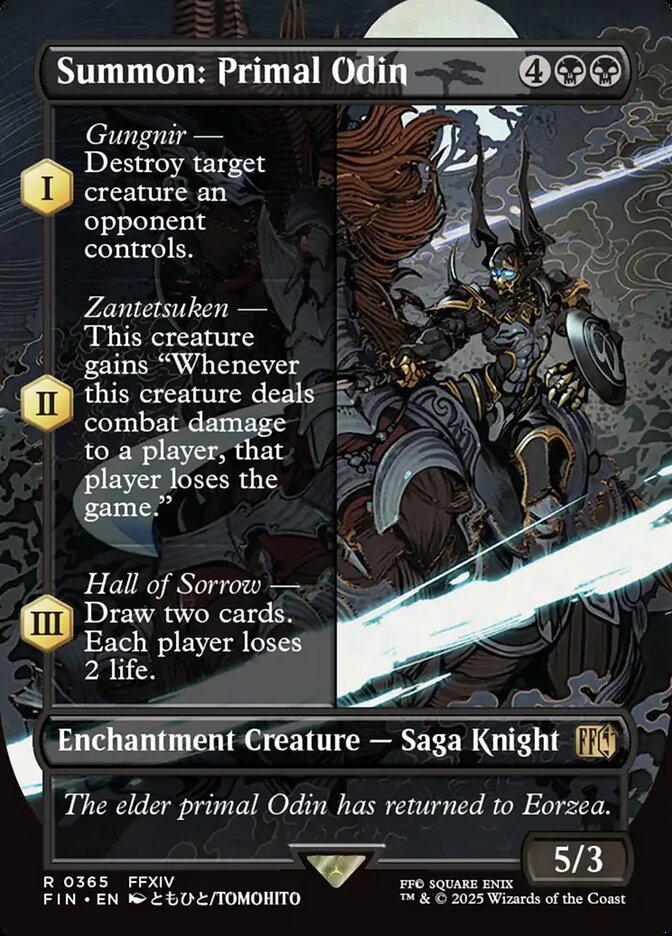 Summon Primal Odin Borderless 365/309 (FINAL FANTASY)  - Borderless Foil | Good Games Adelaide SA
