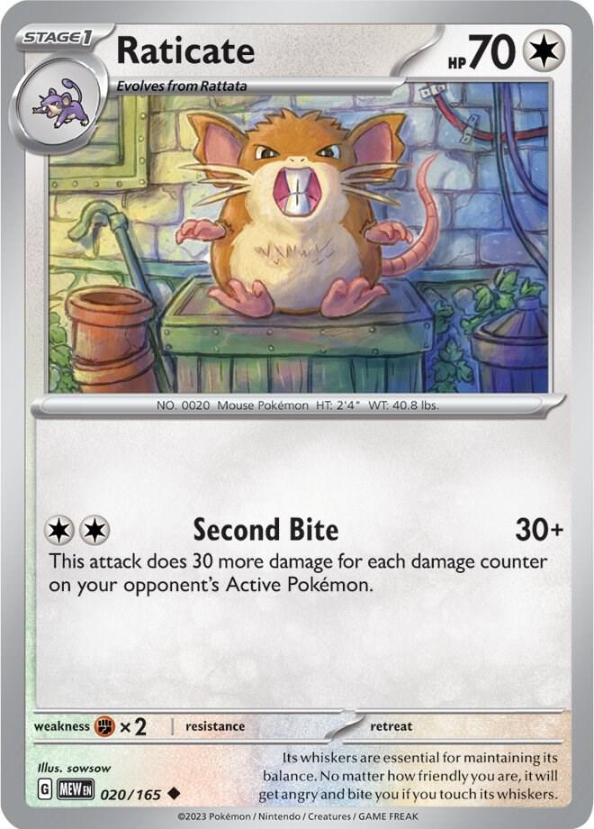 Raticate 020/165 (SV: Scarlet & Violet 151)  | Good Games Adelaide SA