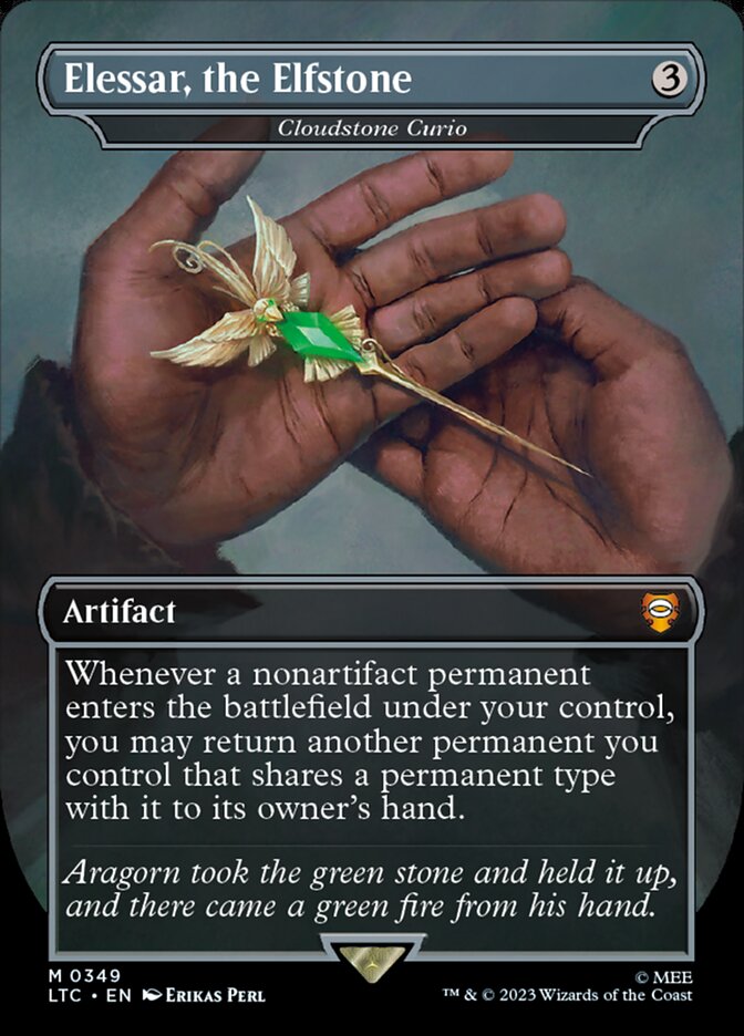 Elessar the Elfstone Cloudstone Curio 349 (Commander: The Lord of the Rings: Tales of Middle-earth)  - Borderless Foil | Good Games Adelaide SA