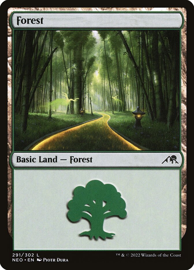 Forest 291 (Kamigawa: Neon Dynasty)  - Foil | Good Games Adelaide SA