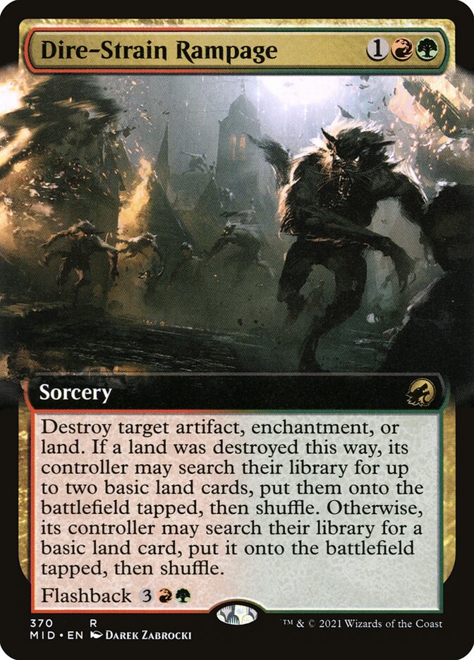 Dire-Strain Rampage 370 (Innistrad: Midnight Hunt)  - Foil | Good Games Adelaide SA