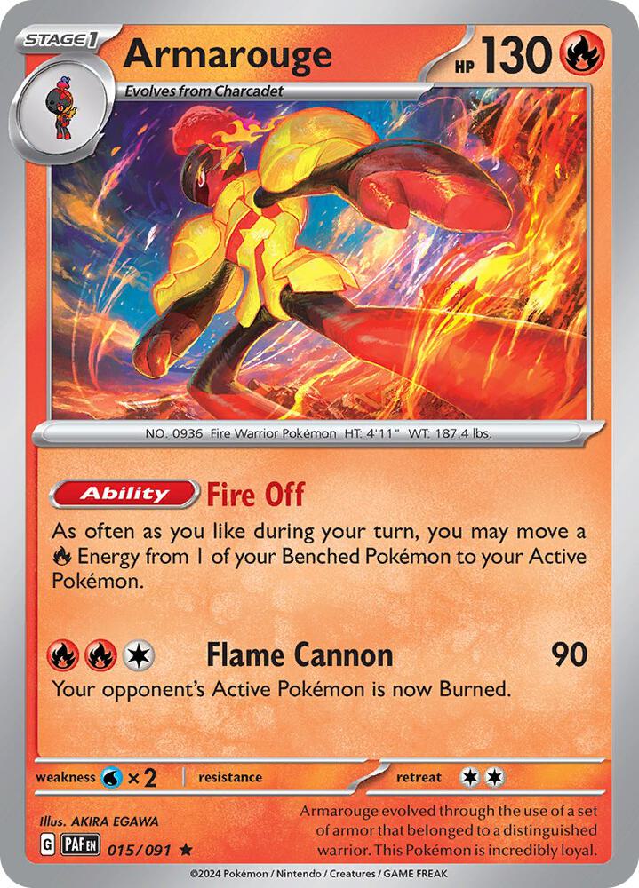 Armarouge 015/091 (SV: Paldean Fates)  - Reverse Holofoil | Good Games Adelaide SA