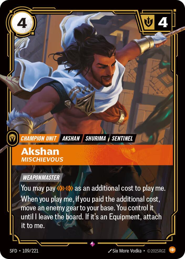 Akshan Mischievous 109/221 (Spiritforged)  - Foil | Good Games Adelaide SA