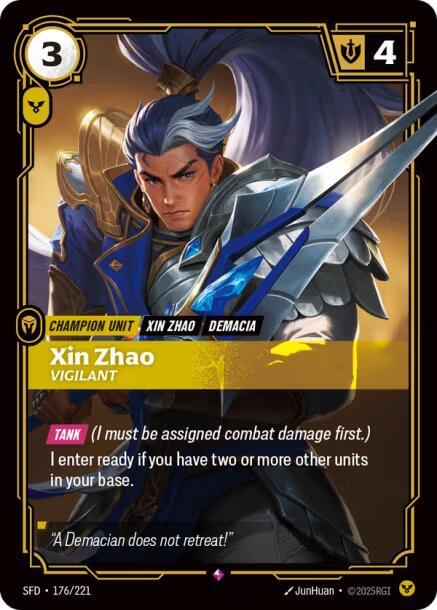 Xin Zhao - Vigilant 176/221 (Spiritforged)  - Foil | Good Games Adelaide SA