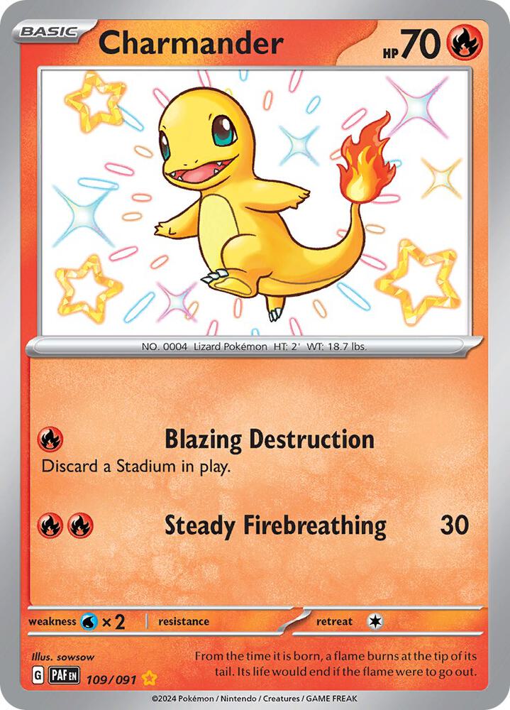 Charmander 109/091 (SV: Paldean Fates)  - Holofoil | Good Games Adelaide SA