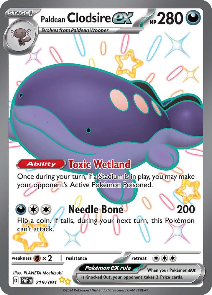 Paldean Clodsire ex 219 091 219/091 (SV: Paldean Fates)  - Holofoil | Good Games Adelaide SA