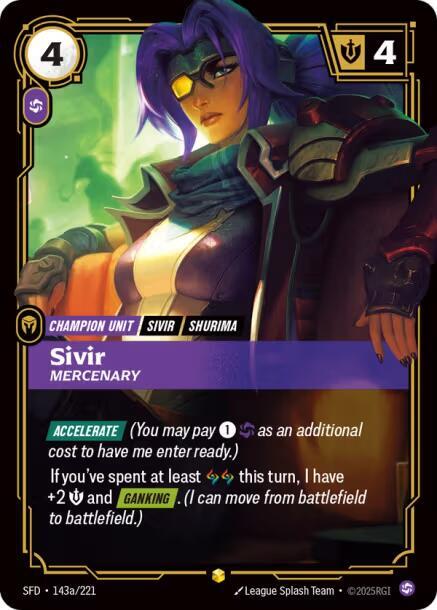 Sivir - Mercenary 143a/221 (Spiritforged)  - Foil | Good Games Adelaide SA
