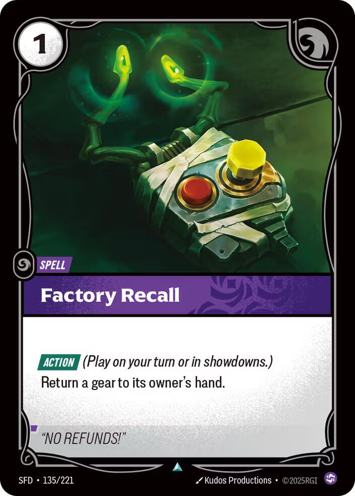 Factory Recall 135/221 (Spiritforged)  | Good Games Adelaide SA