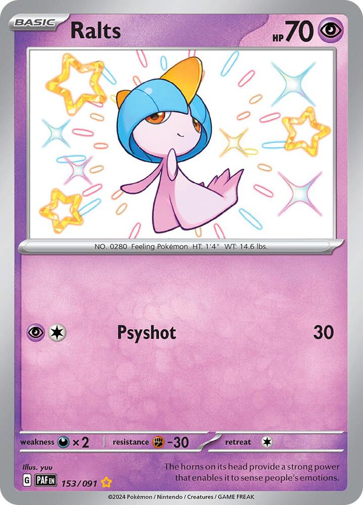 Ralts 153/091 (SV: Paldean Fates)  - Holofoil | Good Games Adelaide SA