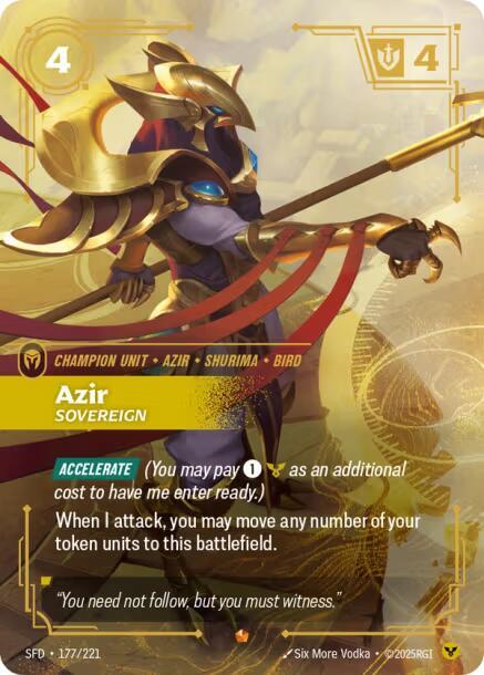 Azir - Sovereign 177/221 (Spiritforged)  - Foil | Good Games Adelaide SA