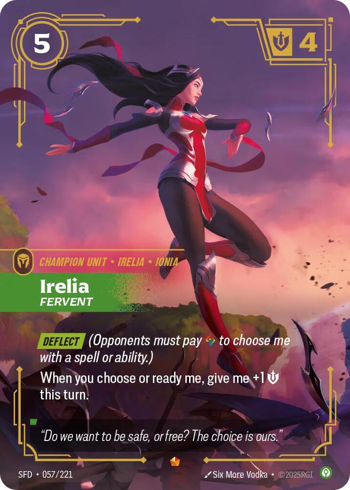 Irelia - Fervent 057/221 (Spiritforged)  - Foil | Good Games Adelaide SA