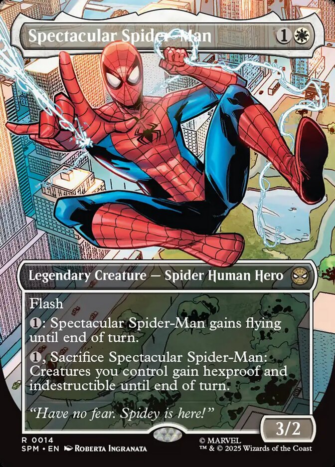 Spectacular Spider Man Borderless 14/198 (Marvel's Spider-Man)  - Borderless Foil | Good Games Adelaide SA