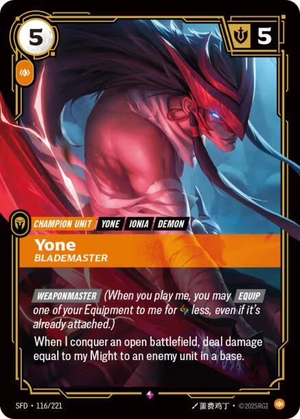 Yone Blademaster 116/221 (Spiritforged)  - Foil | Good Games Adelaide SA