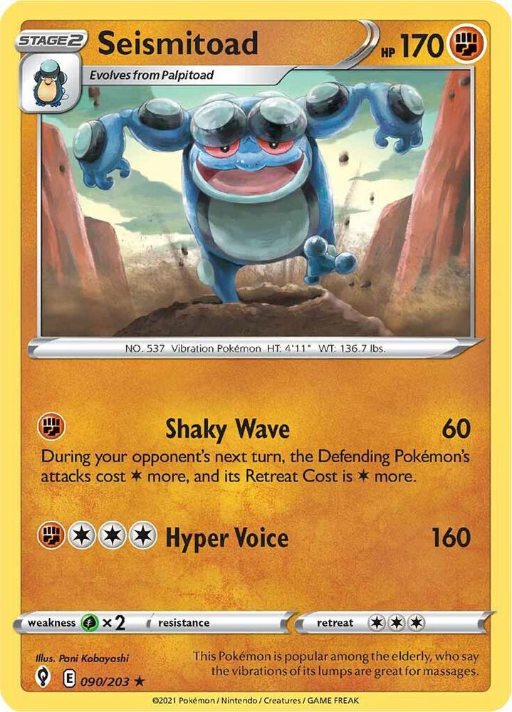 Seismitoad 090/203 (SWSH07: Evolving Skies)  | Good Games Adelaide SA
