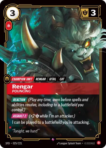 Rengar Pouncing 025/221 (Spiritforged)  - Foil | Good Games Adelaide SA
