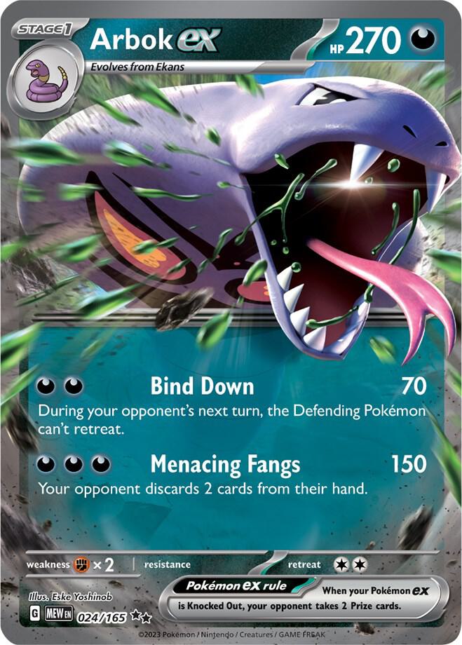 Arbok ex 024/165 (SV: Scarlet & Violet 151)  - Holofoil | Good Games Adelaide SA