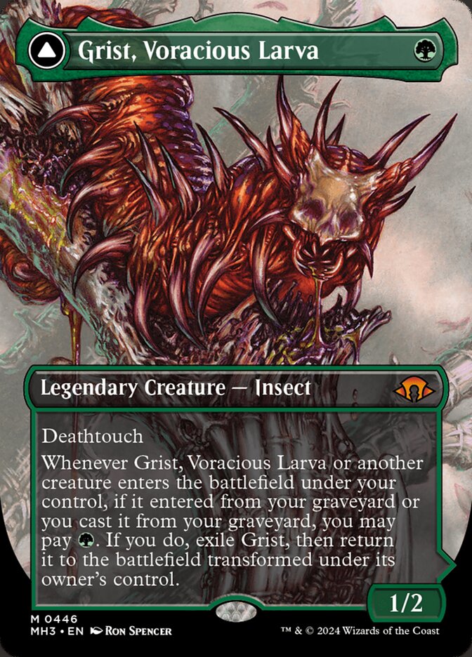 Grist, Voracious Larva // Grist, the Plague Swarm 446/319 (Modern Horizons 3)  - Borderless Foil | Good Games Adelaide SA