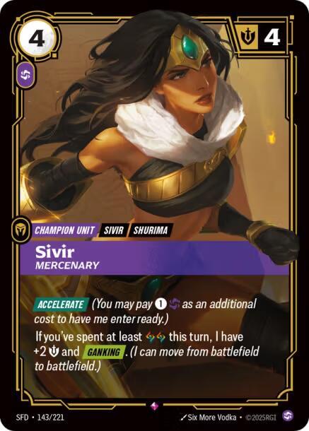 Sivir Mercenary 143/221 (Spiritforged)  - Foil | Good Games Adelaide SA