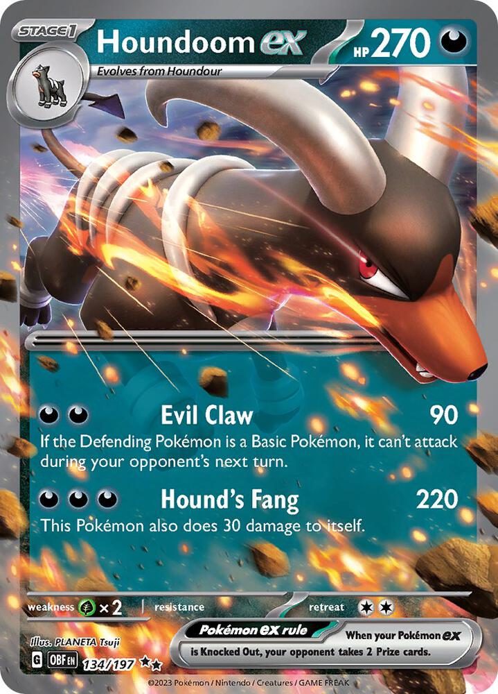 Houndoom ex 134/197 (SV03: Obsidian Flames)  - Holofoil | Good Games Adelaide SA