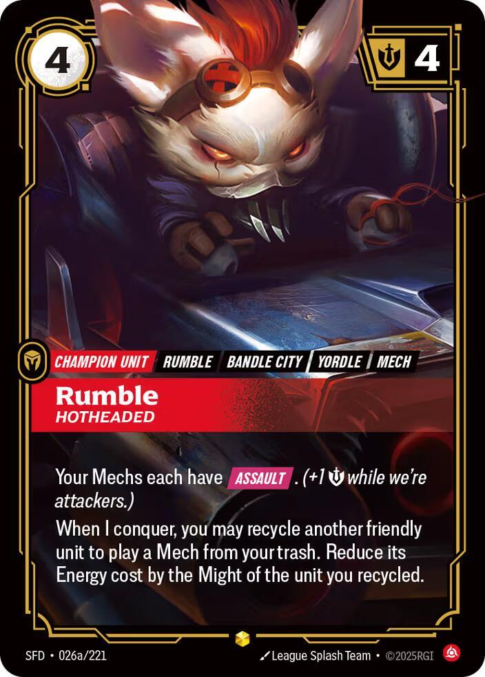 Rumble - Hotheaded 26a/221 (Spiritforged)  - Foil | Good Games Adelaide SA