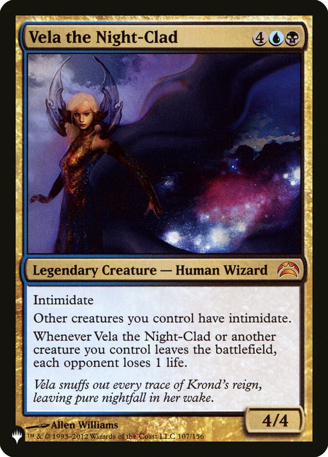 Vela the Night-Clad 107/156 (The List Reprints)  | Good Games Adelaide SA