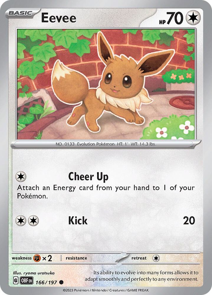 Eevee 166/197 (SV03: Obsidian Flames)  | Good Games Adelaide SA