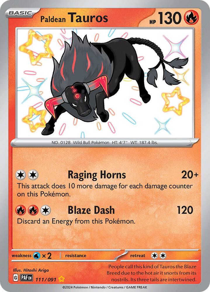 Paldean Tauros 111/091 (SV: Paldean Fates)  - Holofoil | Good Games Adelaide SA