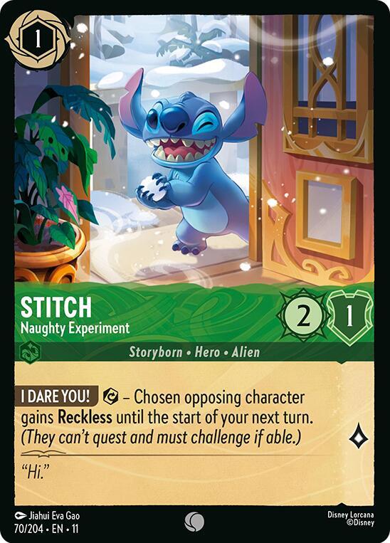 Stitch Naughty Experiment 70/204 (Winterspell)  - Cold Foil | Good Games Adelaide SA
