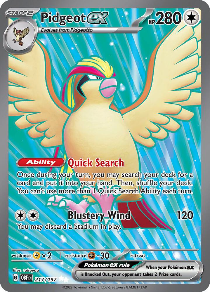 Pidgeot ex 217/197 (SV03: Obsidian Flames)  - Holofoil | Good Games Adelaide SA