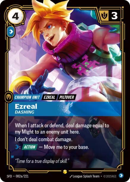 Ezreal Dashing Alternate Art 082a/221 (Spiritforged)  - Foil | Good Games Adelaide SA