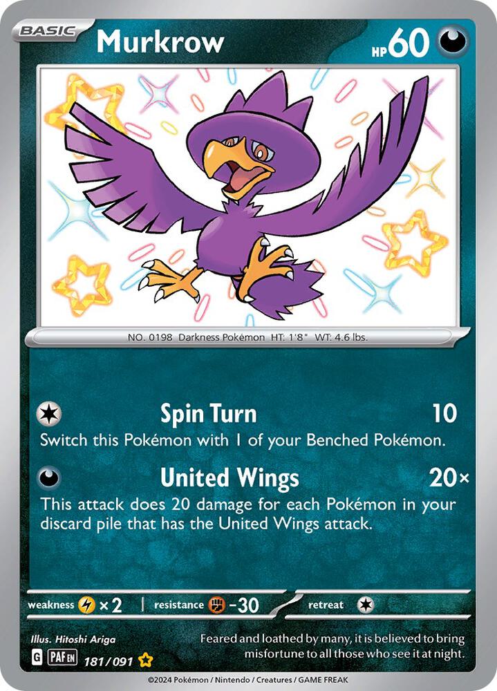Murkrow 181/091 (SV: Paldean Fates)  - Holofoil | Good Games Adelaide SA