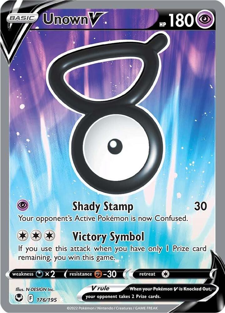 Unown V Full Art 176/195 (SWSH12: Silver Tempest)  - Holofoil | Good Games Adelaide SA