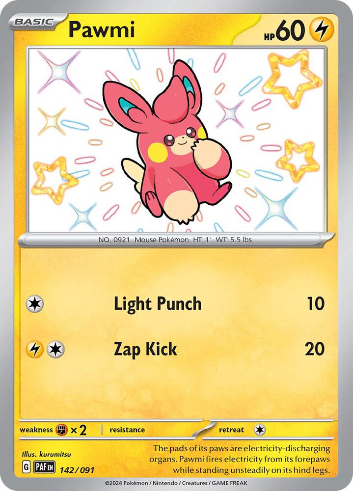 Pawmi 142/091 (SV: Paldean Fates)  - Holofoil | Good Games Adelaide SA