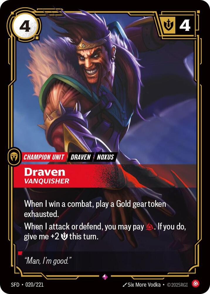 Draven Vanquisher 020/221 (Spiritforged)  - Foil | Good Games Adelaide SA