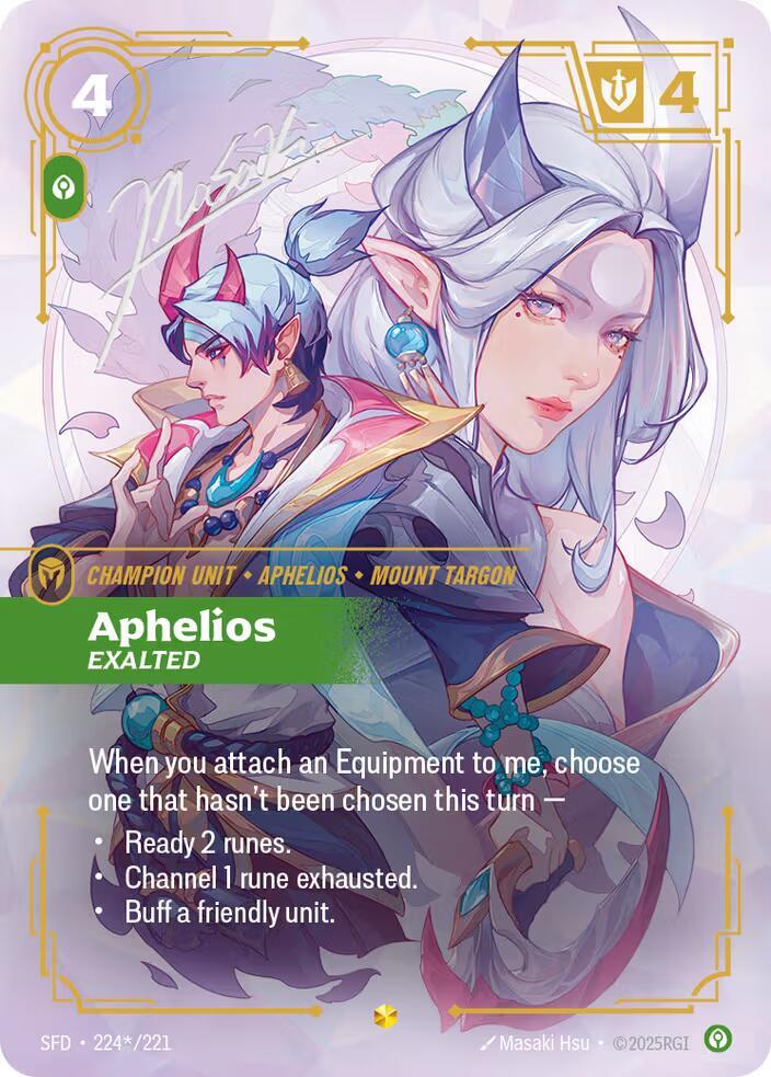 Aphelios - Exalted 224*/221 (Spiritforged)  - Signature Foil | Good Games Adelaide SA