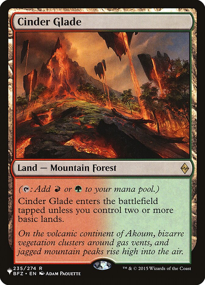 Cinder Glade 235/274 (The List Reprints)  | Good Games Adelaide SA