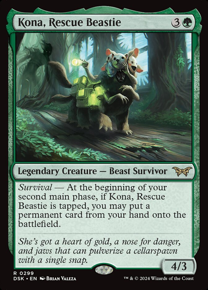 Kona, Rescue Beastie (Lurking Evil) 299 (Duskmourn: House of Horror)  - Foil | Good Games Adelaide SA