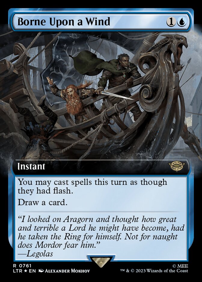 Borne Upon a Wind 761 (Universes Beyond: The Lord of the Rings: Tales of Middle-earth)  - Extended Art Surge Foil | Good Games Adelaide SA