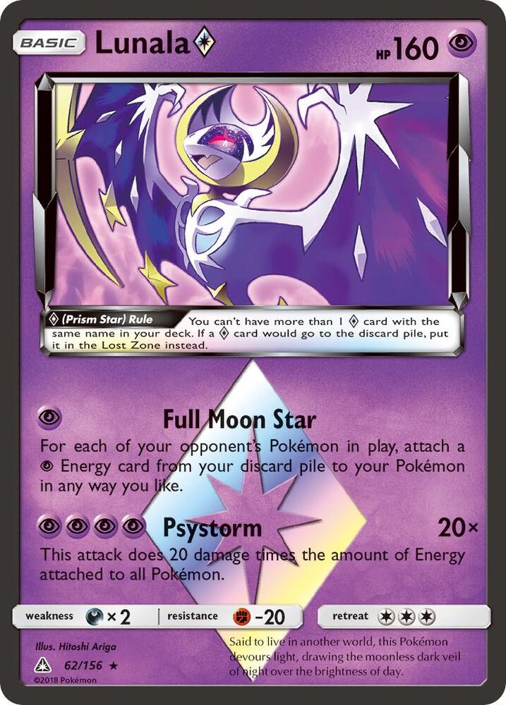 Lunala Prism Star 62/156 (SM - Ultra Prism)  - Holofoil | Good Games Adelaide SA