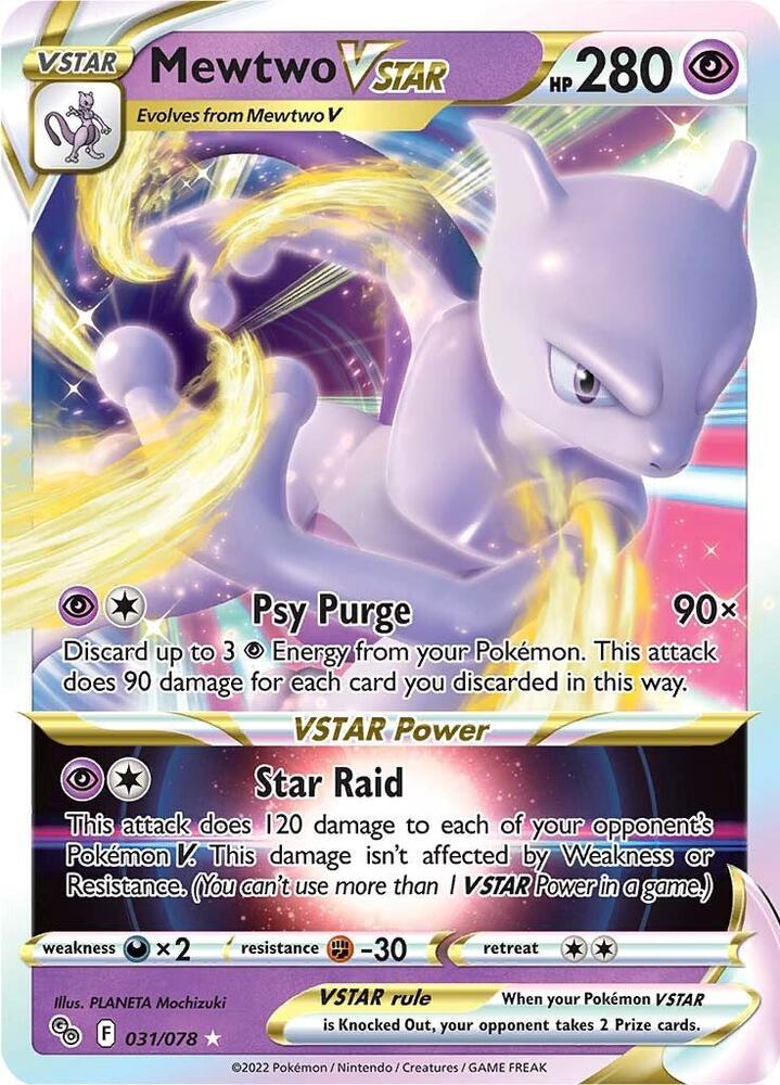 Mewtwo VSTAR 031/078 (Pokemon GO)  - Holofoil | Good Games Adelaide SA