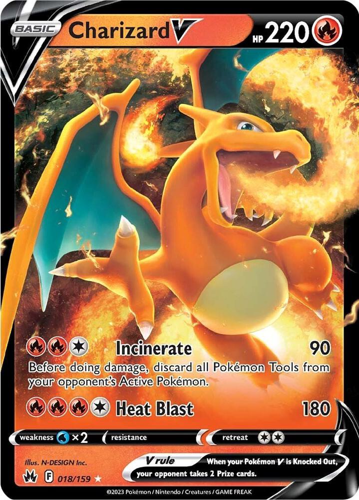 Charizard V 018/159 (Crown Zenith)  - Holofoil | Good Games Adelaide SA