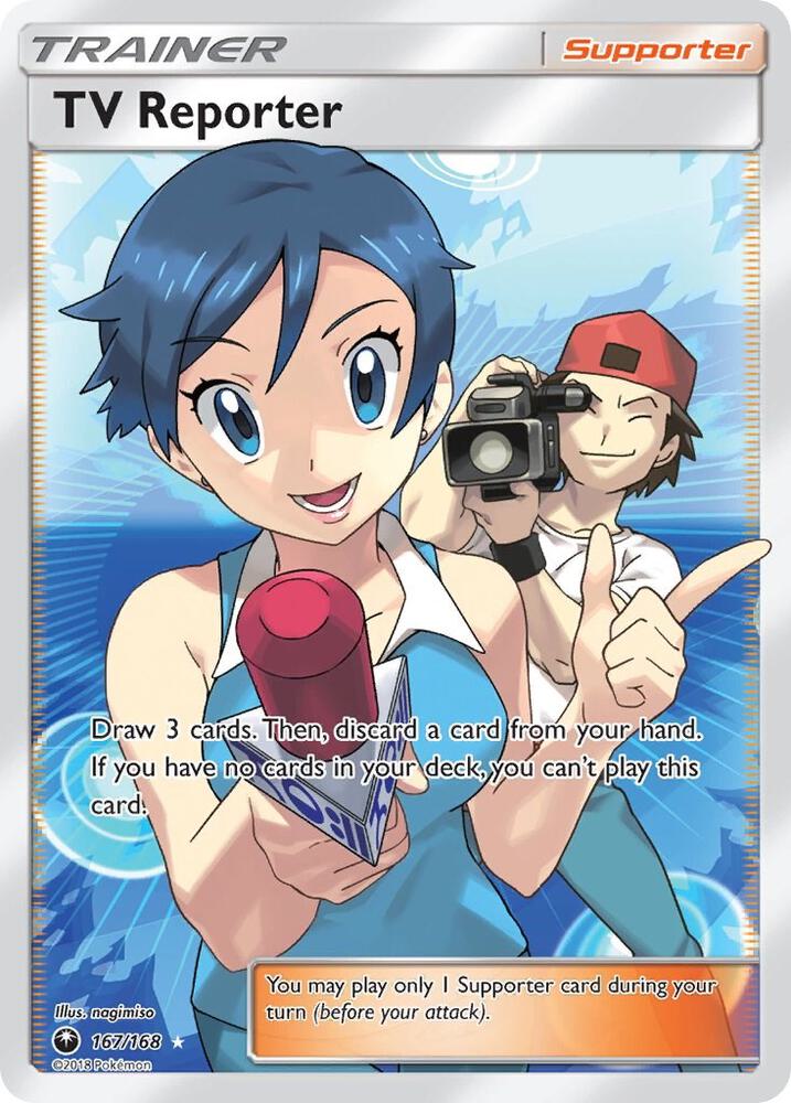 TV Reporter Full Art 167/168 (SM - Celestial Storm)  - Holofoil | Good Games Adelaide SA