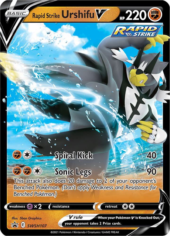 Rapid Strike Urshifu V SWSH107 (SWSH: Sword & Shield Promo Cards)  - Holofoil | Good Games Adelaide SA