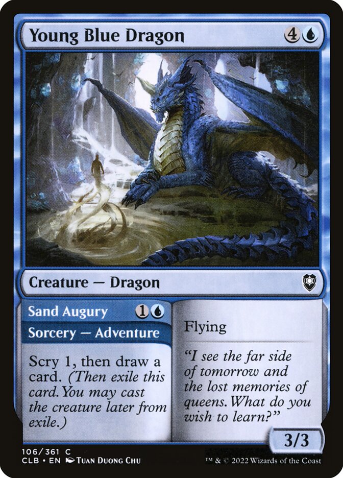 Young Blue Dragon // Sand Augury 106 (Commander Legends: Battle for Baldur's Gate)  | Good Games Adelaide SA