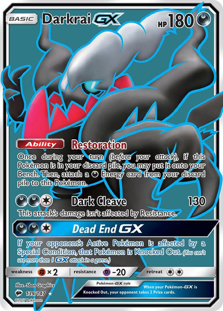 Darkrai GX Full Art 139/147 (SM - Burning Shadows)  - Holofoil | Good Games Adelaide SA